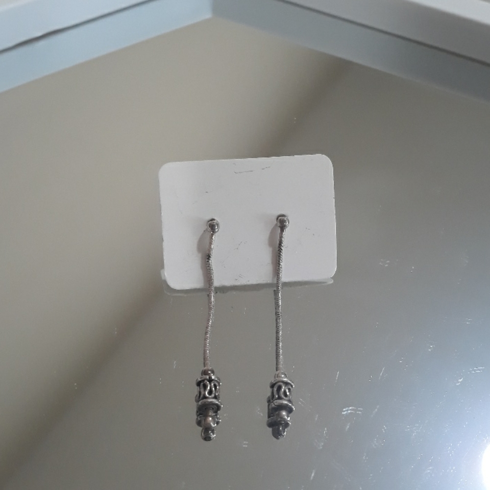 Sterling silver strand earrings